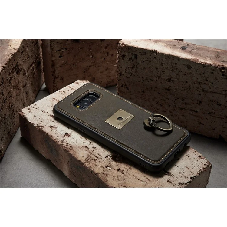 CASEME H1 Han Series Retro Detachable 2-in-1 Leather Stand Case for Samsung Galaxy S8 Plus G955 - Coffee