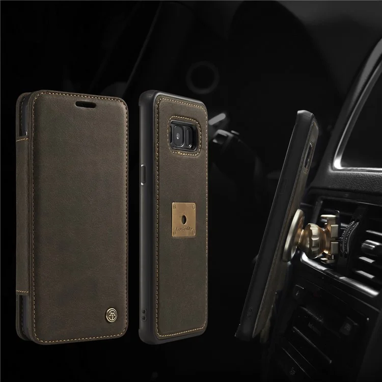CASEME H1 Han Series Retro Detachable 2-in-1 Leather Stand Case for Samsung Galaxy S8 Plus G955 - Coffee