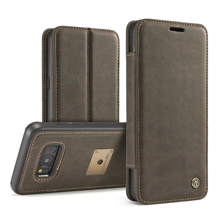 CASEME H2 Han Series Detachable 2-in-1 Leather Stand Case for Samsung Galaxy S8 G950 - Coffee