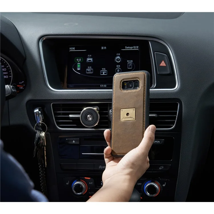 CASEME H2 Han Series Detachable 2-in-1 Leather Stand Case for Samsung Galaxy S8 G950 - Coffee