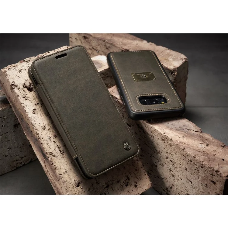CASEME H2 Han Series Detachable 2-in-1 Leather Stand Case for Samsung Galaxy S8 G950 - Coffee