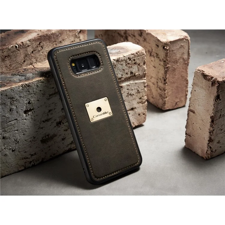 CASEME H2 Han Series Detachable 2-in-1 Leather Stand Case for Samsung Galaxy S8 G950 - Coffee