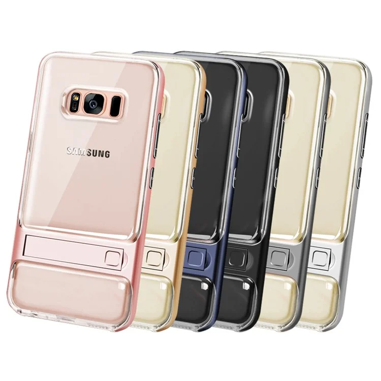ELEGANCE Hybrid TPU + PC Kickstand Mobile Casing for Samsung Galaxy S8 G950 - Black