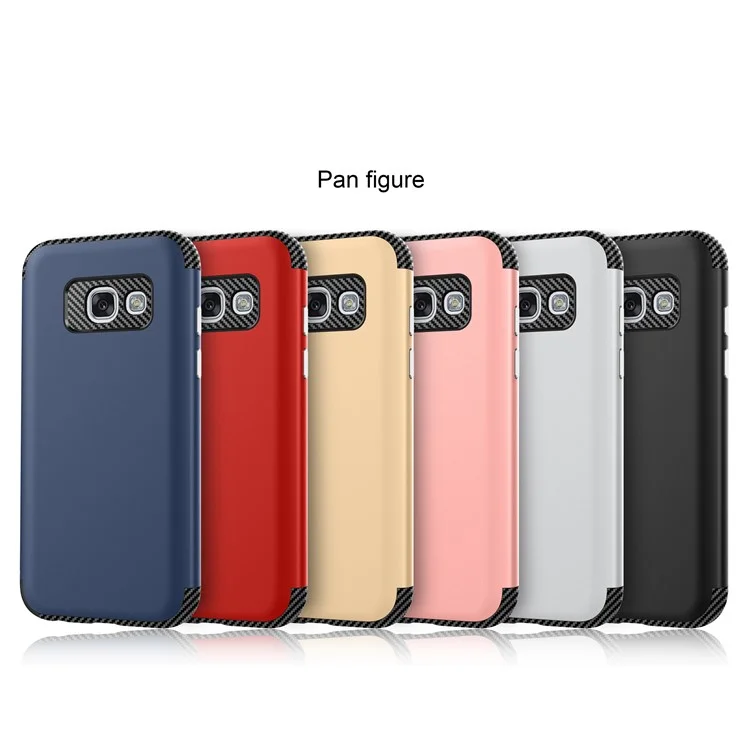 2-in-1 Carbon Fiber Texture TPU+Matte PC Combo Case for Samsung Galaxy A5 (2017) SM-A520F - Red