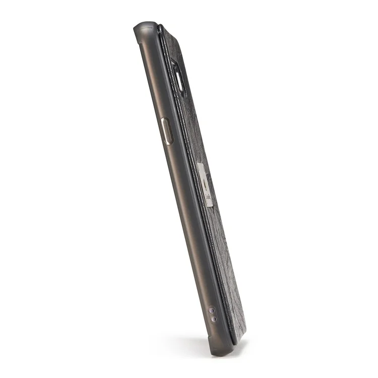 CASEME Movable 2-in-1 Multi-slot Wallet Vintage Split Leather Mobile Case for Samsung Galaxy S8 G950 - Black