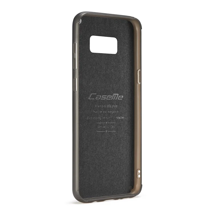 CASEME Movable 2-in-1 Multi-slot Wallet Vintage Split Leather Mobile Case for Samsung Galaxy S8 G950 - Black