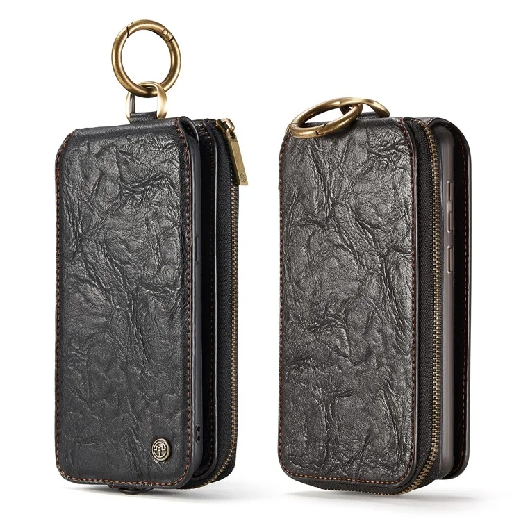 CASEME Movable 2-in-1 Multi-slot Wallet Vintage Split Leather Mobile Case for Samsung Galaxy S8 G950 - Black