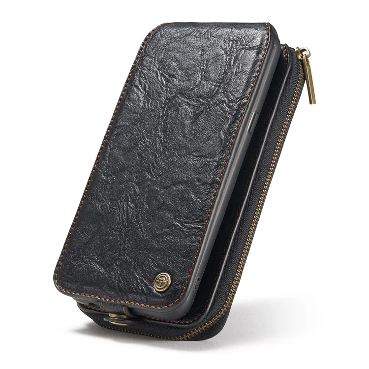 CASEME Movable 2-in-1 Multi-slot Wallet Vintage Split Leather Mobile Case for Samsung Galaxy S8 G950 - Black