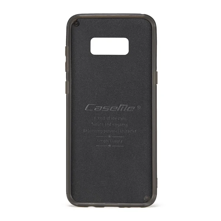 CASEME Movable 2-in-1 Multi-slot Wallet Vintage Split Leather Mobile Case for Samsung Galaxy S8 G950 - Black