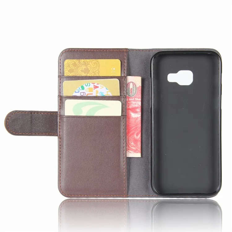 For Samsung Galaxy A5 (2017) SM-A520F Split Leather Wallet Mobile Phone Case with Stand - Brown