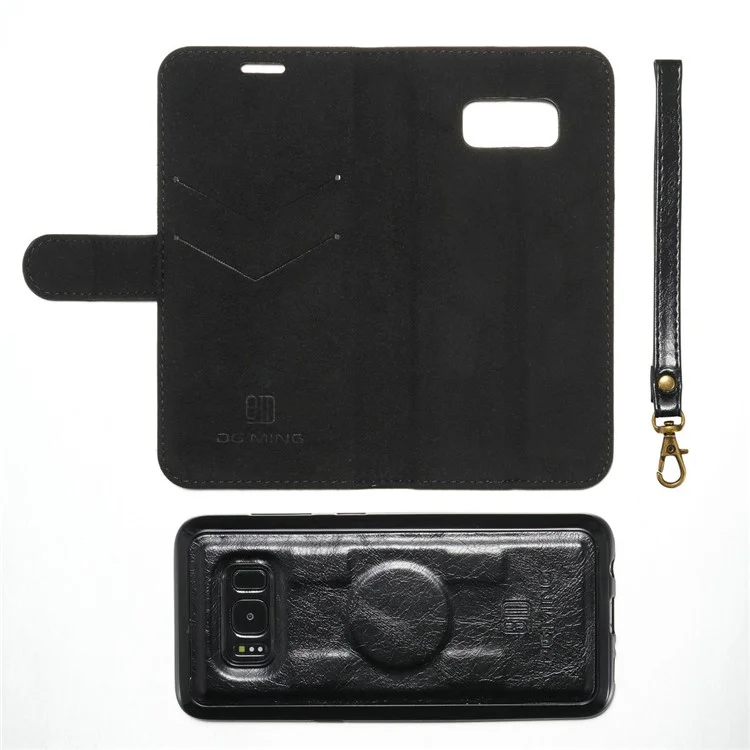 DG.MING Detachable 2-in-1 Genuine Leather Phone Case for Samsung Galaxy S8 G950 - Black
