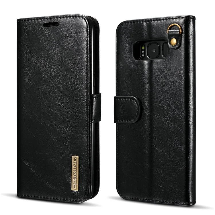 DG.MING Detachable 2-in-1 Genuine Leather Phone Case for Samsung Galaxy S8 G950 - Black