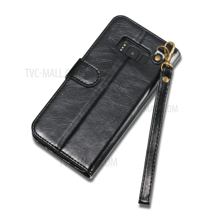 DG.MING Detachable 2-in-1 Genuine Leather Phone Cover Case for Samsung Galaxy S8 Plus G955 - Black