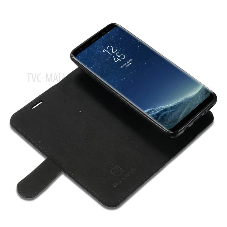 Dg. Case de Cubierta de Teléfono de Cuero 2 en 1 de Ming Para Samsung Galaxy S8 Plus G955 - Negro