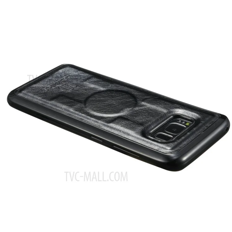 Dg. Case de Cubierta de Teléfono de Cuero 2 en 1 de Ming Para Samsung Galaxy S8 Plus G955 - Negro