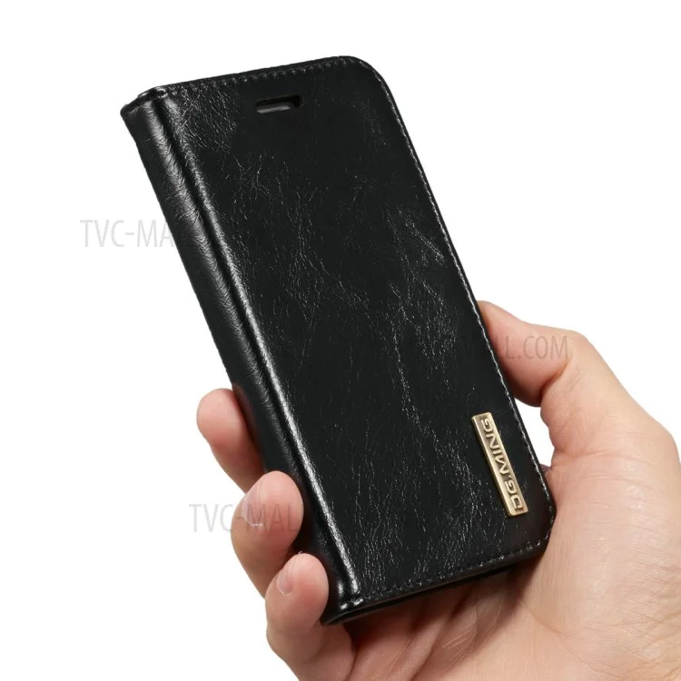 Dg. Ming Détachable 2 en 1 Véritable Couverture de Téléphone en Cuir Pour Samsung Galaxy S8 Plus G955 - le Noir