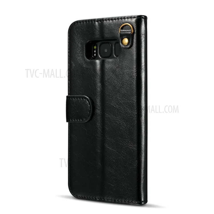 DG.MING Detachable 2-in-1 Genuine Leather Phone Cover Case for Samsung Galaxy S8 Plus G955 - Black