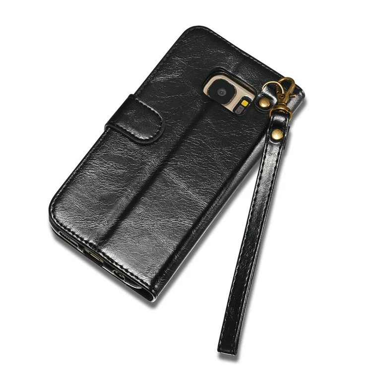DG.MING Detachable 2-in-1 Genuine Leather Mobile Casing for Samsung Galaxy S7 G930 - Black