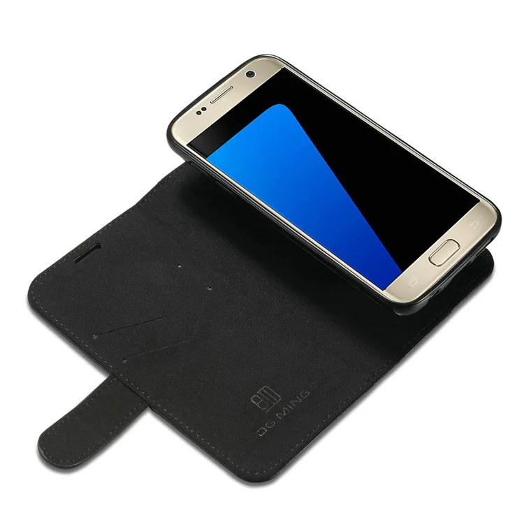 DG.MING Detachable 2-in-1 Genuine Leather Mobile Casing for Samsung Galaxy S7 G930 - Black