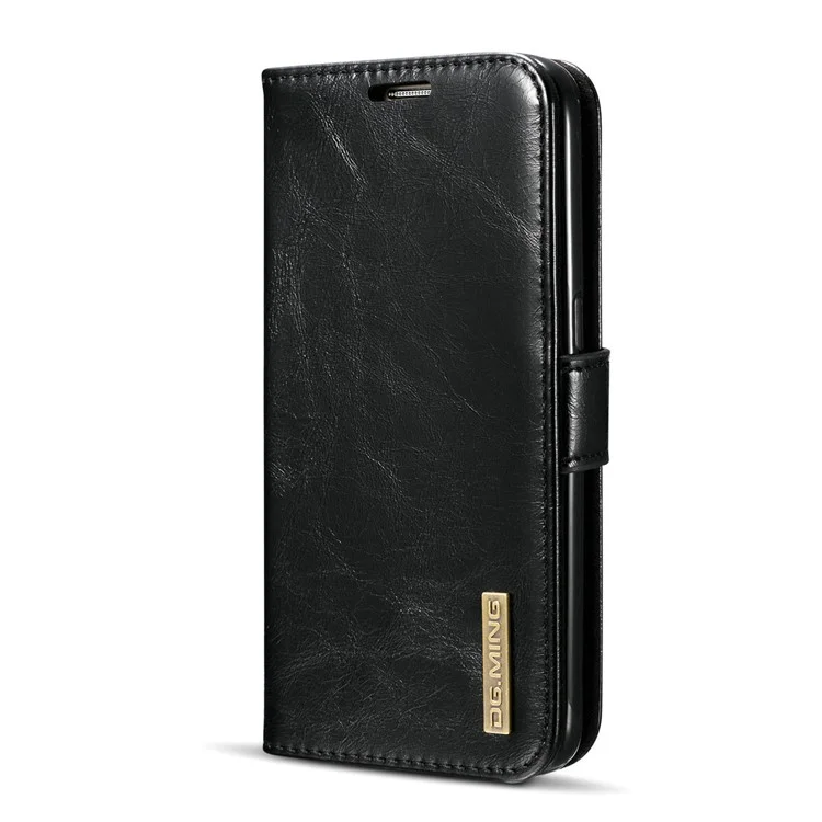 DG.MING Detachable 2-in-1 Genuine Leather Mobile Casing for Samsung Galaxy S7 G930 - Black