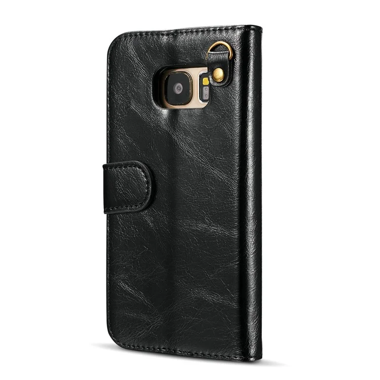DG.MING Detachable 2-in-1 Genuine Leather Mobile Casing for Samsung Galaxy S7 G930 - Black
