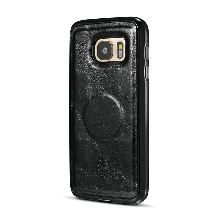 DG.MING Detachable 2-in-1 Genuine Leather Mobile Casing for Samsung Galaxy S7 G930 - Black