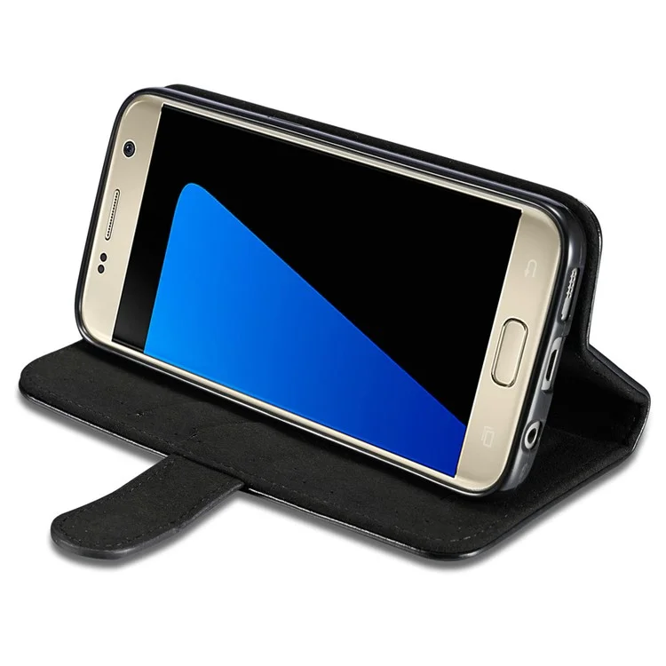 DG.MING Detachable 2-in-1 Genuine Leather Mobile Casing for Samsung Galaxy S7 G930 - Black