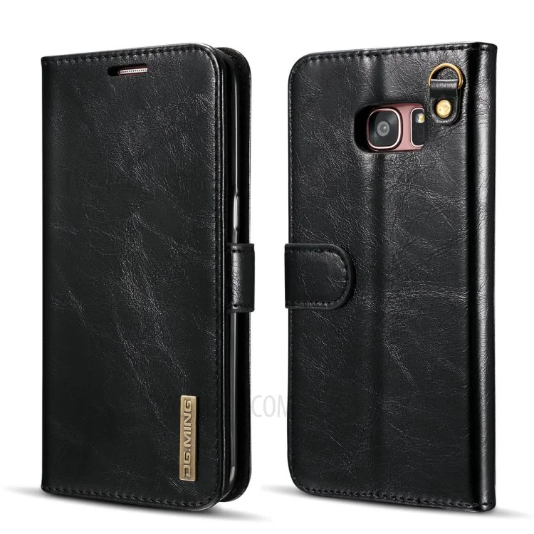 Дг. Ming Mviable Inner Case 2-в-1 Подлинный Кожаный Крышка Для Samsung Galaxy S7 Edge G935 - Черный