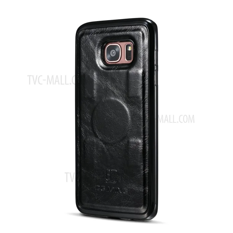 Dg. Ming Movable Inner Case 2-in-1 Echte Lederabdeckständer Für Samsung Galaxy S7 Edge G935 - Schwarz