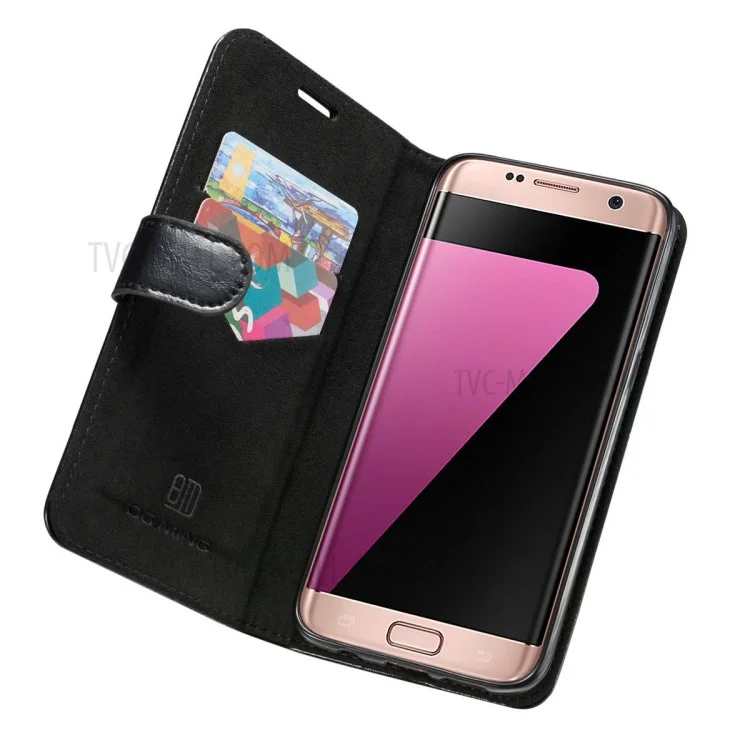 Dg. Ming Movable Inner Case 2-in-1 Echte Lederabdeckständer Für Samsung Galaxy S7 Edge G935 - Schwarz