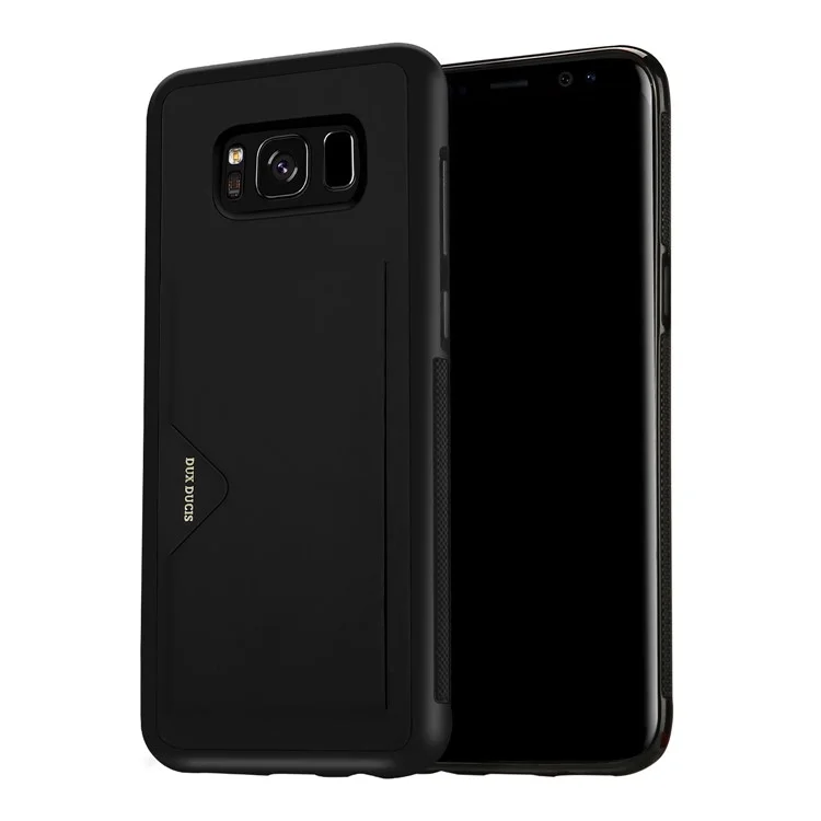 DUX DUCIS Pocard Series Card Slot PU Leather Skin TPU Phone Case for Samsung Galaxy S8 SM-G950 - Black