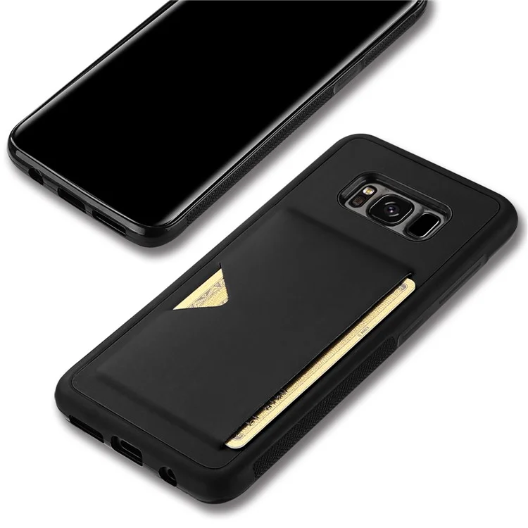 DUX DUCIS Pocard Series Card Slot PU Leather Skin TPU Phone Case for Samsung Galaxy S8 SM-G950 - Black