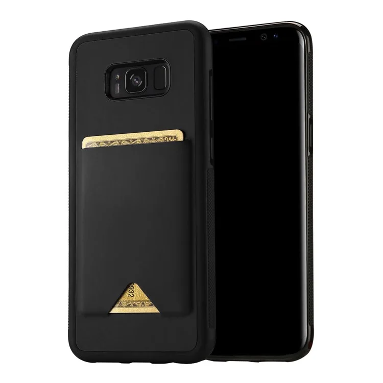 DUX DUCIS Pocard Series Card Slot PU Leather Skin TPU Phone Case for Samsung Galaxy S8+ SM-G955 - Black