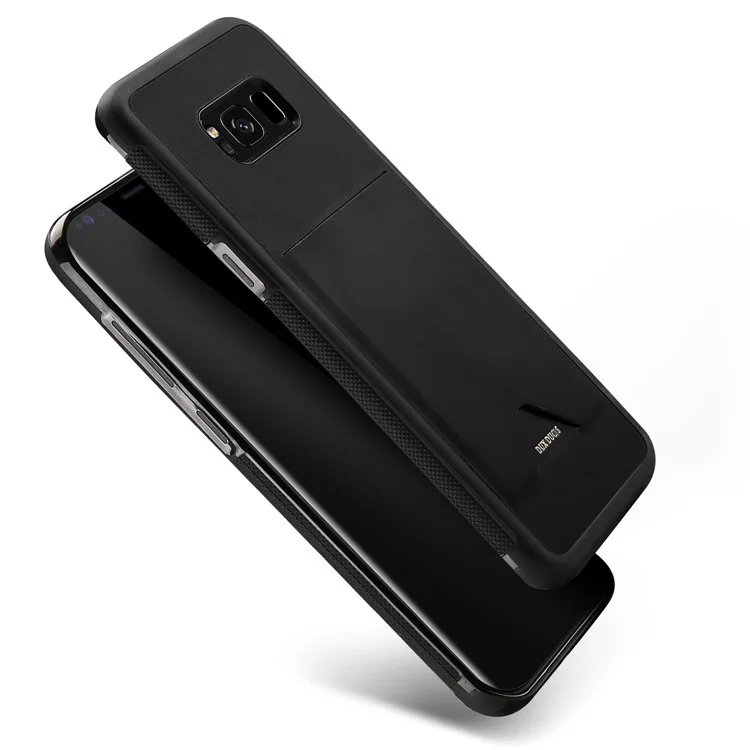 DUX DUCIS Pocard Series Card Slot PU Leather Skin TPU Phone Case for Samsung Galaxy S8+ SM-G955 - Black