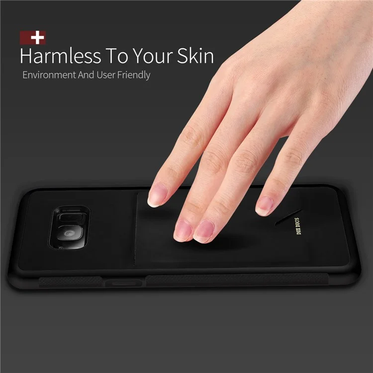 DUX DUCIS Pocard Series Card Slot PU Leather Skin TPU Phone Case for Samsung Galaxy S8+ SM-G955 - Black