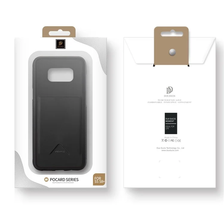 DUX DUCIS Pocard Series Card Slot PU Leather Skin TPU Phone Case for Samsung Galaxy S8+ SM-G955 - Black