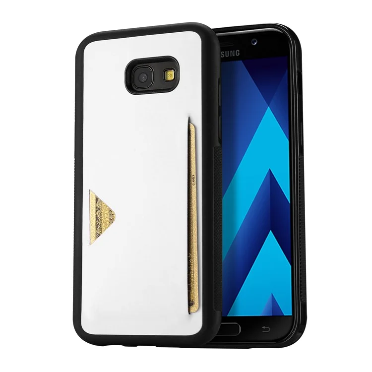 DUX DUCIS Pocard Series Card Slot PU Leather Skin TPU Back Case for Samsung Galaxy A5 (2017) SM-A520 - White