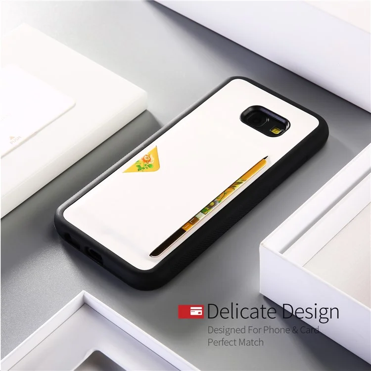 DUX DUCIS Pocard Series Card Slot PU Leather Skin TPU Back Case for Samsung Galaxy A5 (2017) SM-A520 - White
