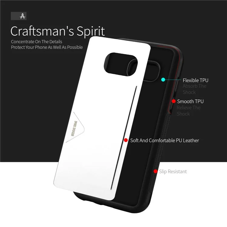 DUX DUCIS Pocard Series Card Slot PU Leather Skin TPU Back Case for Samsung Galaxy A5 (2017) SM-A520 - White
