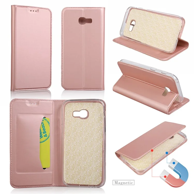 For Samsung Galaxy A5 (2017) SM-A520 Ultra-thin Leather Mobile Phone Case - Rose Gold