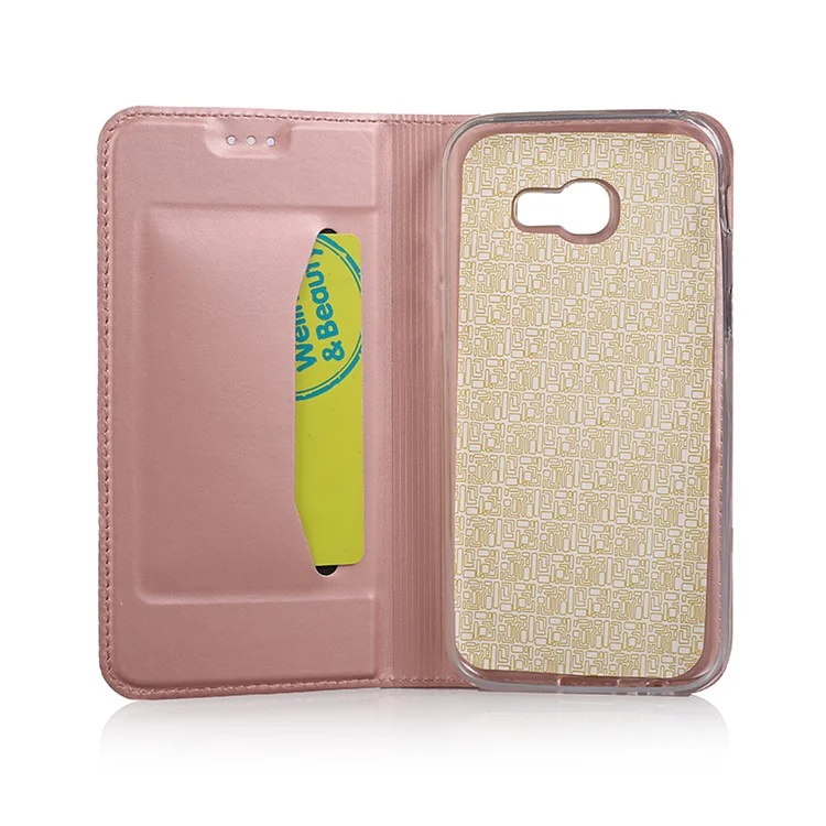 For Samsung Galaxy A5 (2017) SM-A520 Ultra-thin Leather Mobile Phone Case - Rose Gold