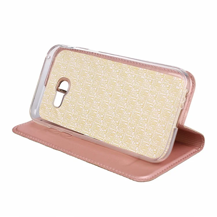 For Samsung Galaxy A5 (2017) SM-A520 Ultra-thin Leather Mobile Phone Case - Rose Gold