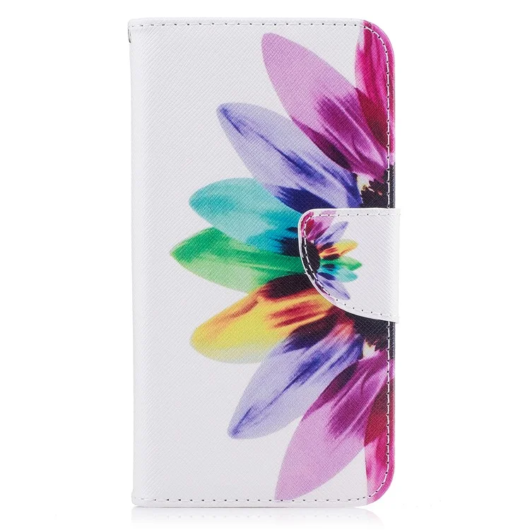Pattern Printing Phone Shell Leather Wallet Shell Cover for Samsung Galaxy Xcover 4 SM-G390F - Petals Pattern