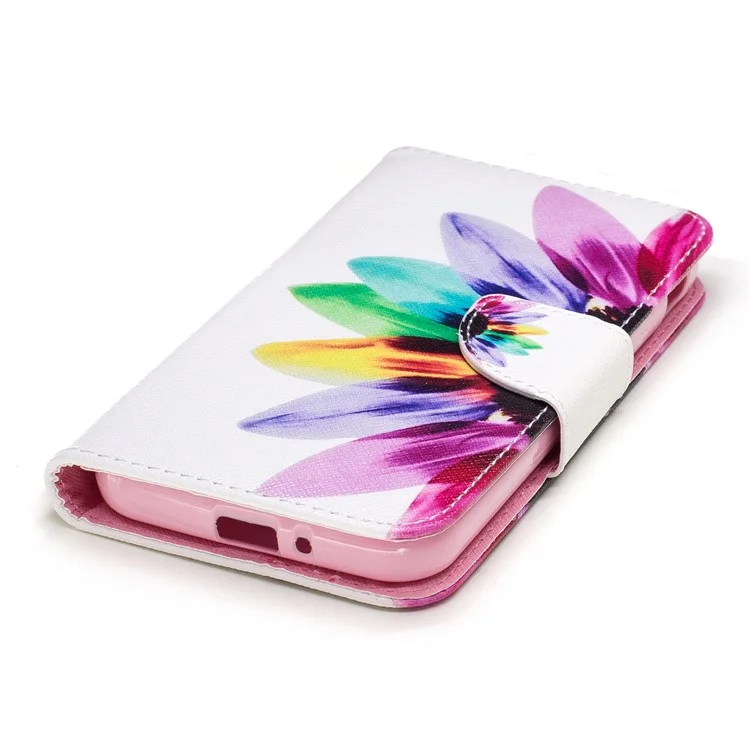 Pattern Printing Phone Shell Leather Wallet Shell Cover for Samsung Galaxy Xcover 4 SM-G390F - Petals Pattern
