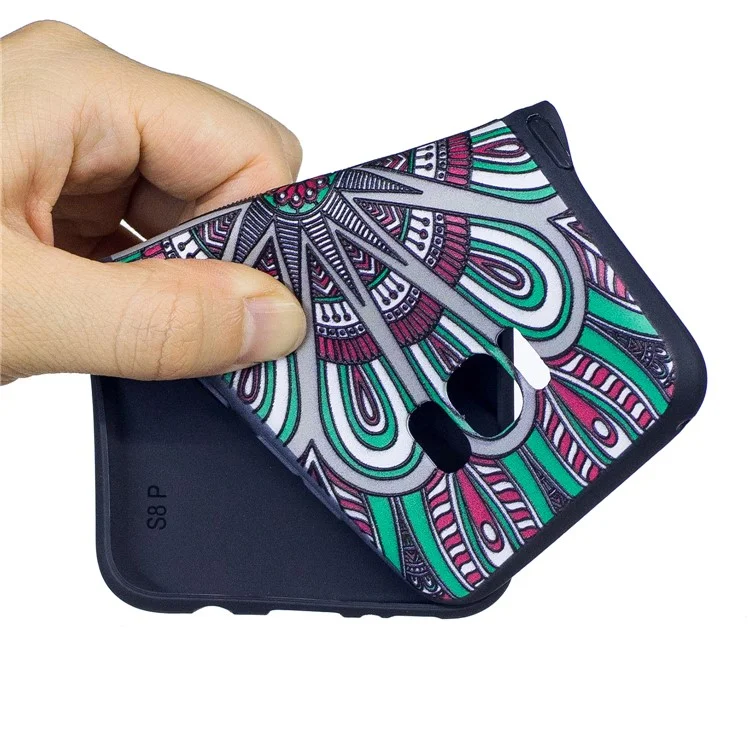 Embossed Pattern Matte TPU Mobile Phone Shell for Samsung Galaxy S8 Plus G955 - Abstract Floral Pattern