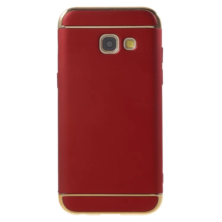 Matte Finish Electroplating Plastic Detachable 3-in-1 Back Shell for Samsung Galaxy A7 (2017) SM-A720 - Red