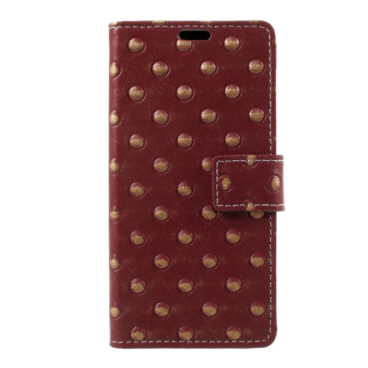 Metal Style Pattern Imprinted PU Leather Flip Case for Samsung Galaxy J5 (2017) EU Version - Rivet / Red