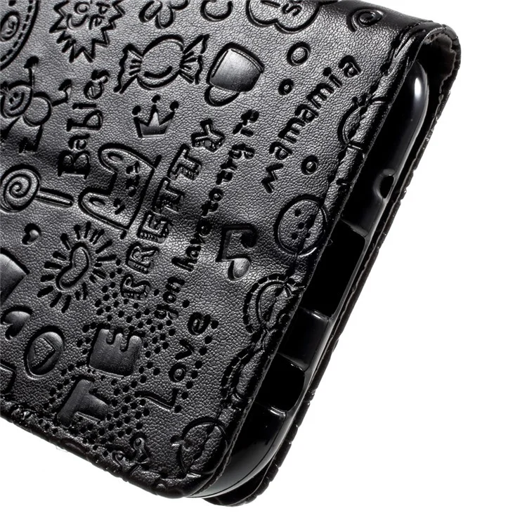 Cartoon Graffiti Wallet Leather Phone Case with Stand for Samsung Galaxy J5 (2017) EU Version - Black