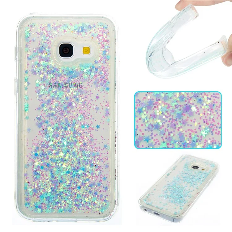 Cool Quicksand Dynamic Liquid Glitter Powder TPU Phone Case for Samsung Galaxy A3 (2017) - Silver / Blue