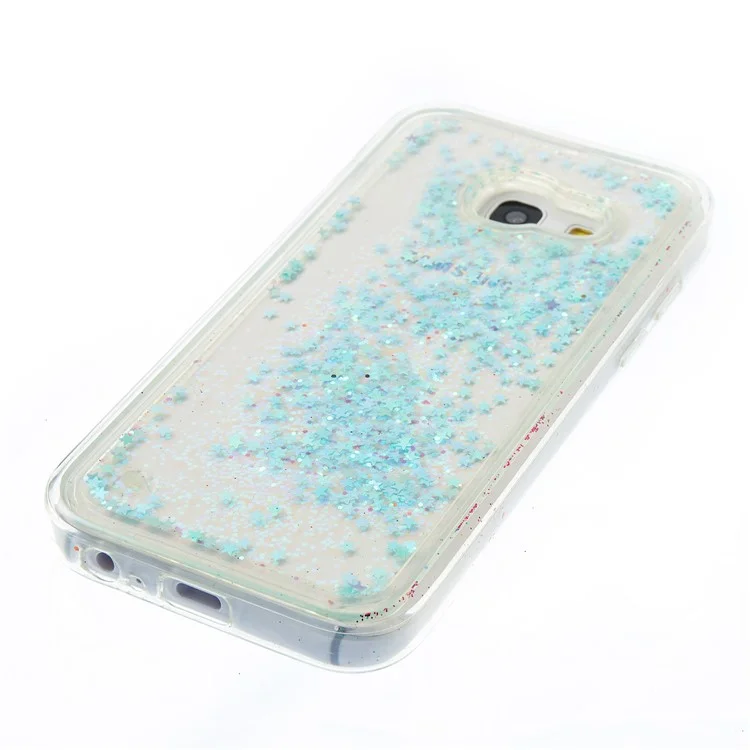 Cool Quicksand Dynamic Liquid Glitter Powder TPU Phone Case for Samsung Galaxy A3 (2017) - Silver / Blue